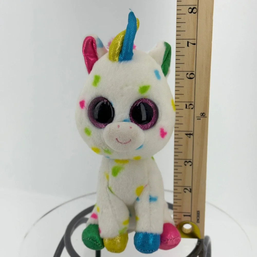 Ty Bennie Boss HARMONIE Unicorn Plush toy‎ 6 Inch White Multi & Glitter Eyes